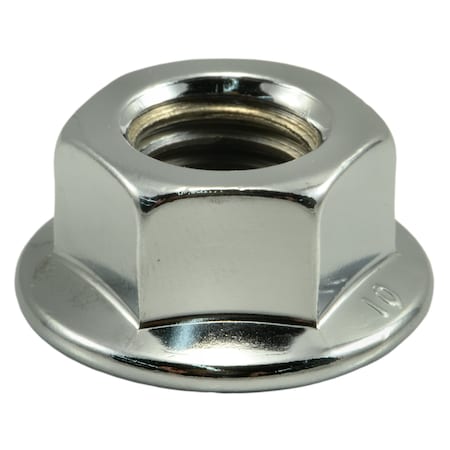 Flange Nut, M14-2.00, Steel, Chrome Plated, 3 PK